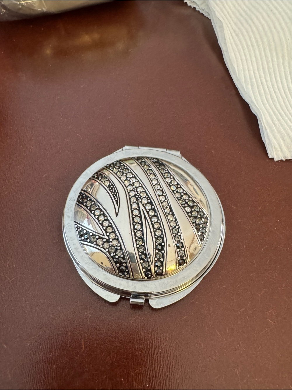 Vintage Brighton Zebra-Stripe Compact Mirror